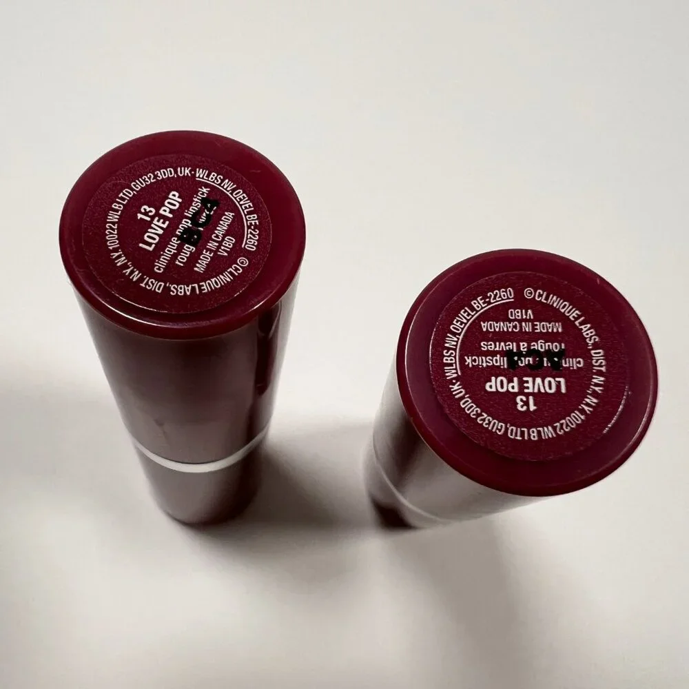 LOT of 2 Clinique Shade 13 Love Pop Lip Color + Primer Lipstick Full Size